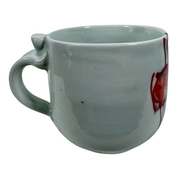 Jim Reno Pottery Dewittville NY Signed Pottery Coffee Mug White Sea Turtle - Picture 4 of 10